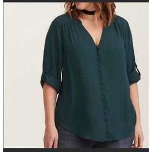 (2) Torrid Harper Georgette Blouse